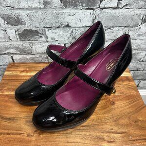 EUC COACH Lila Vintage Mary Jane's Black Lug Sole Size 9.5 (Shoe Bag Included)